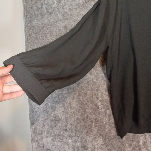 Eileen Fisher Linen Black Long Sleeve Office Mature Size Large Women - Picture 4 of 8